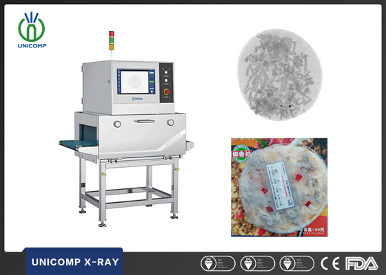 Machine de détection de métaux compacte à rayons X Unicomp UNX4015N pour les aliments pour volailles en petits emballages avec technologie d'apprentissage par IA