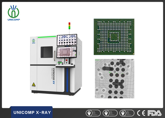 Machine à rayons X SMT PCB Unicomp AX9100MAX Taille du point focal micronique haute résolution pour l'inspection des vides BGA et de la pâte de soudure